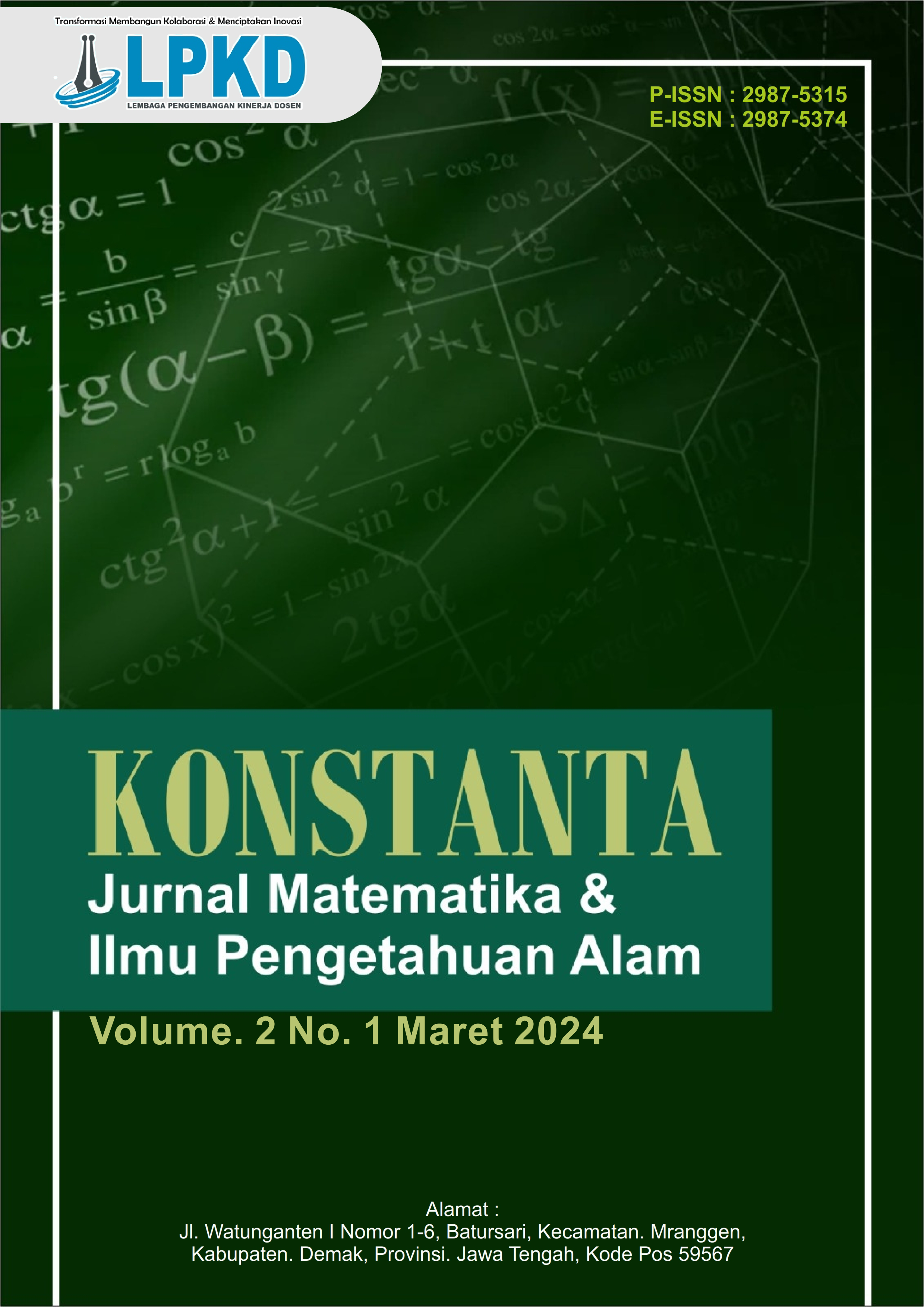 					View Vol. 2 No. 1 (2024): Maret : Jurnal Matematika dan Ilmu Pengetahuan Alam
				